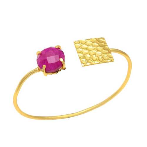 Gold Plated Bracelet With Ruby Hydra Gemstone