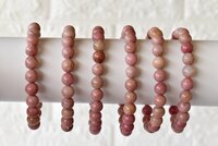 Rhodochrosite Bracelet Crystal Beaded Bracelet