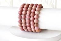 Rhodochrosite Bracelet Crystal Beaded Bracelet