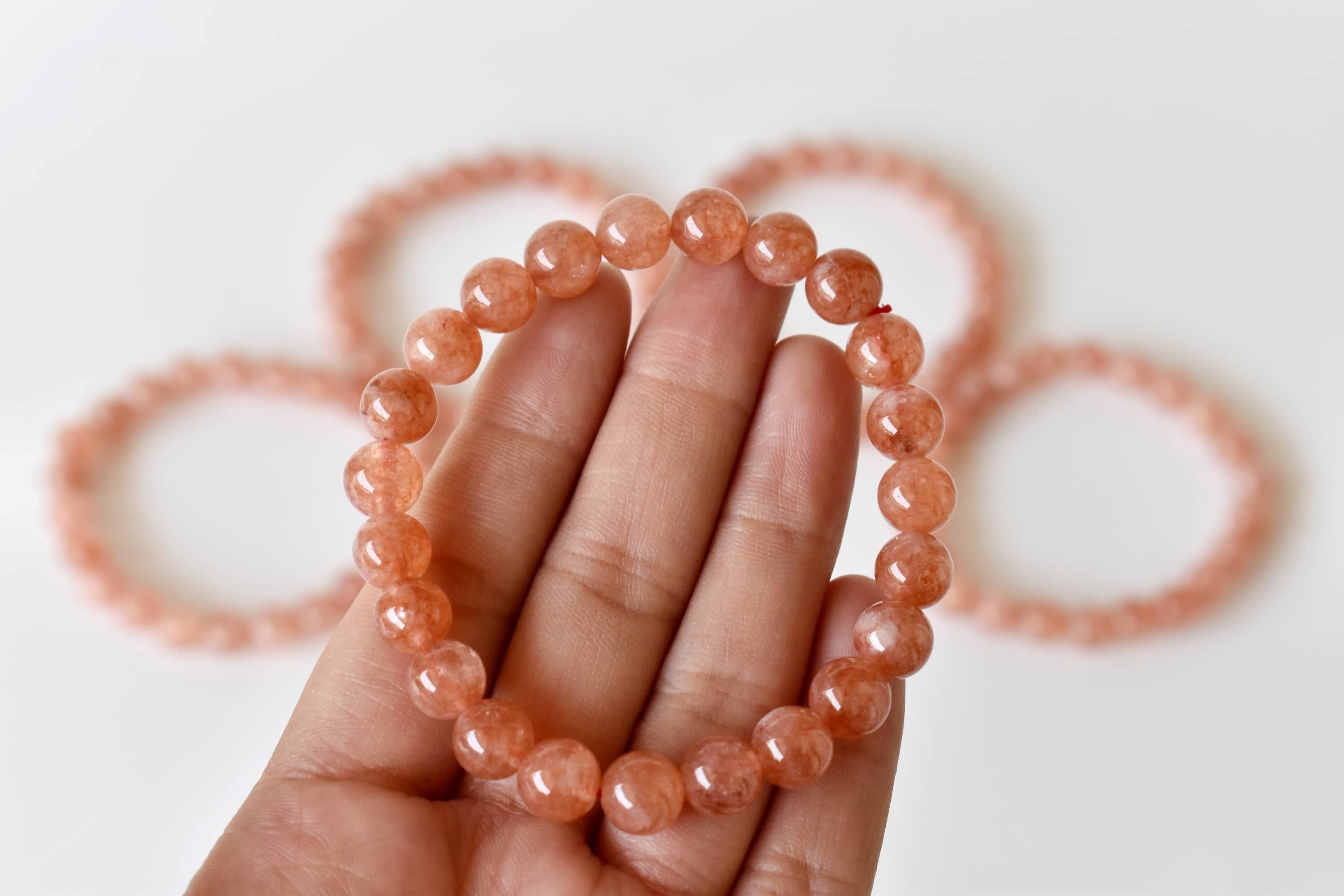 Sunstone Bracelet Crystal Beaded Bracelet