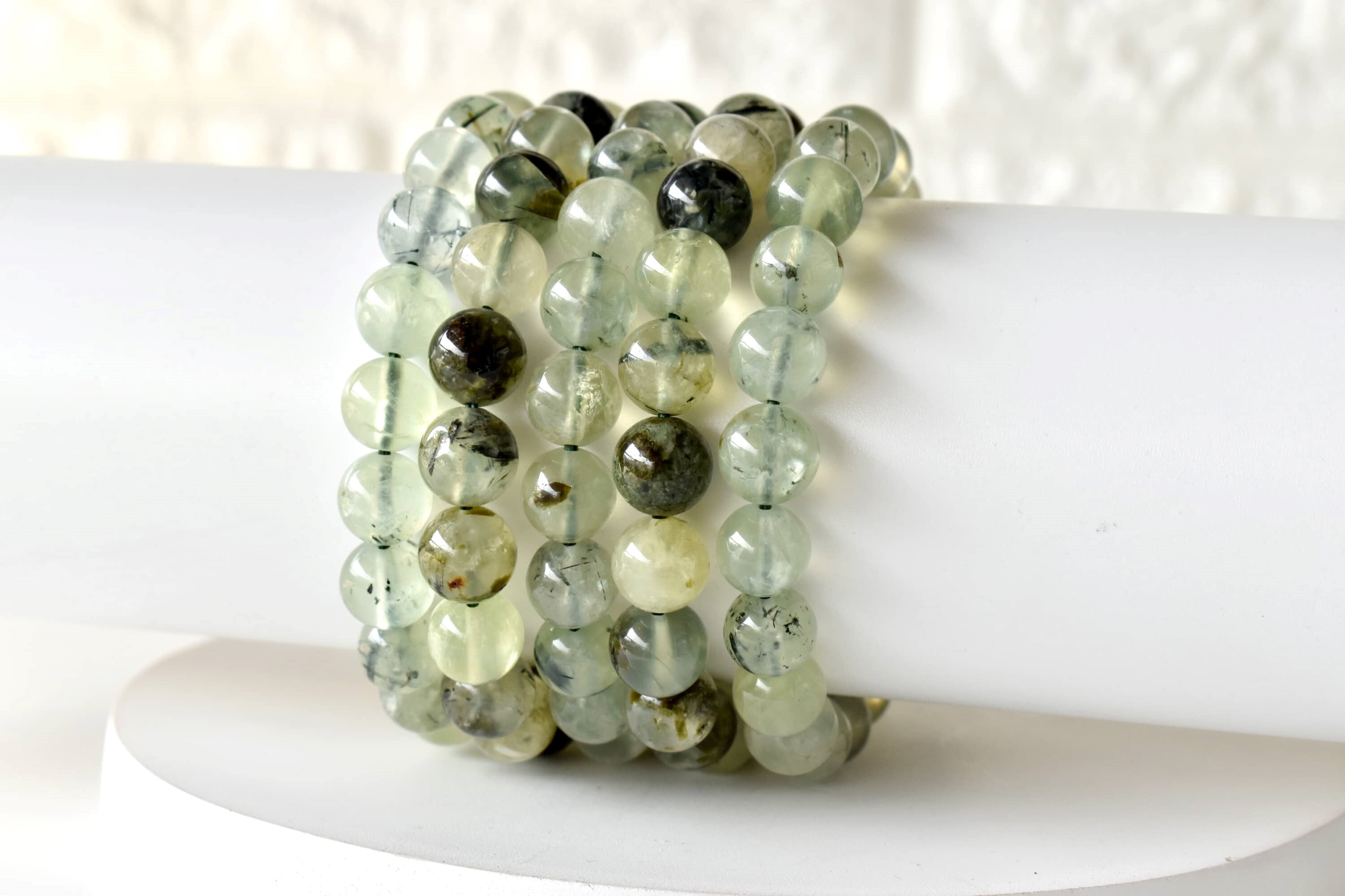 Phrenite Bracelet Crystal Beaded Bracelet