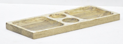 Wooden Natural Finish Chip & Dip