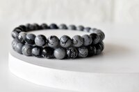 Snowflake Black Obsidian Bracelet Crystal Beaded Bracelet