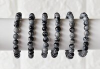 Snowflake Black Obsidian Bracelet Crystal Beaded Bracelet