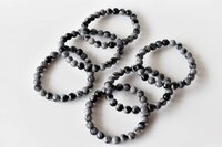 Snowflake Black Obsidian Bracelet Crystal Beaded Bracelet