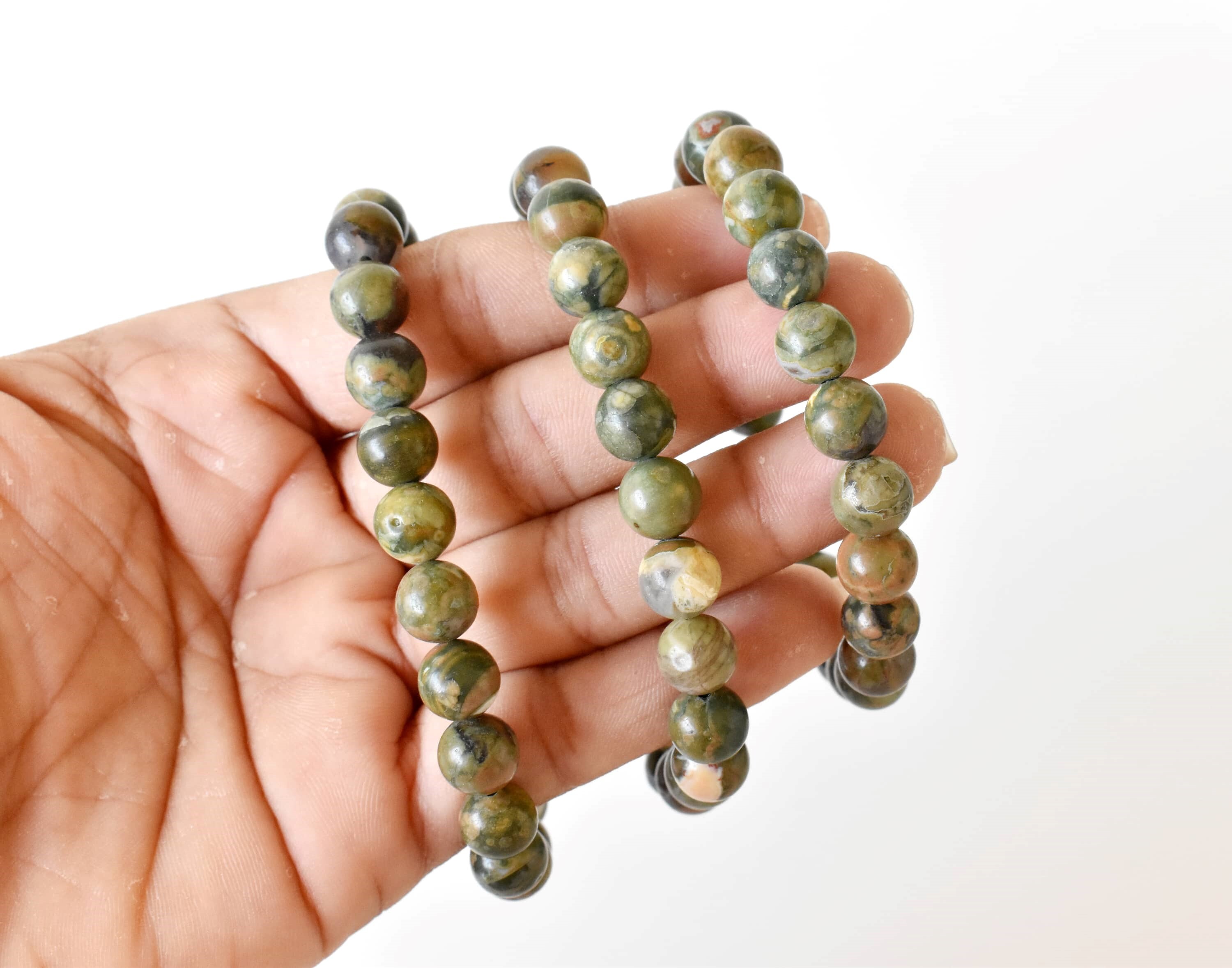 Ocean Jasper Bracelet Crystal Beaded Bracelet