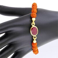 Rudraksh with Ruby Gemstone Bracelet