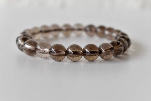 Smokey Quartz Bracelet, Beaded Gemstone Bracelet