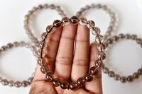 Smokey Quartz Bracelet Crystal Beaded Bracelet