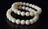 Mop Star Bracelet Crystal Beaded Bracelet - Natural Gemstones, 7-7.5 Inches Length | Round Moonstone Beads In 4mm, 6mm, 8mm, 10mm Sizes, 30g Weight