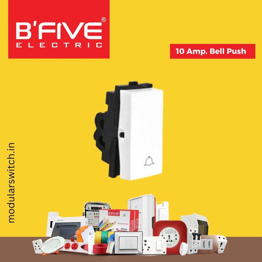 Electric Switch | 6 Amp Bell Push - 903 - Color: White