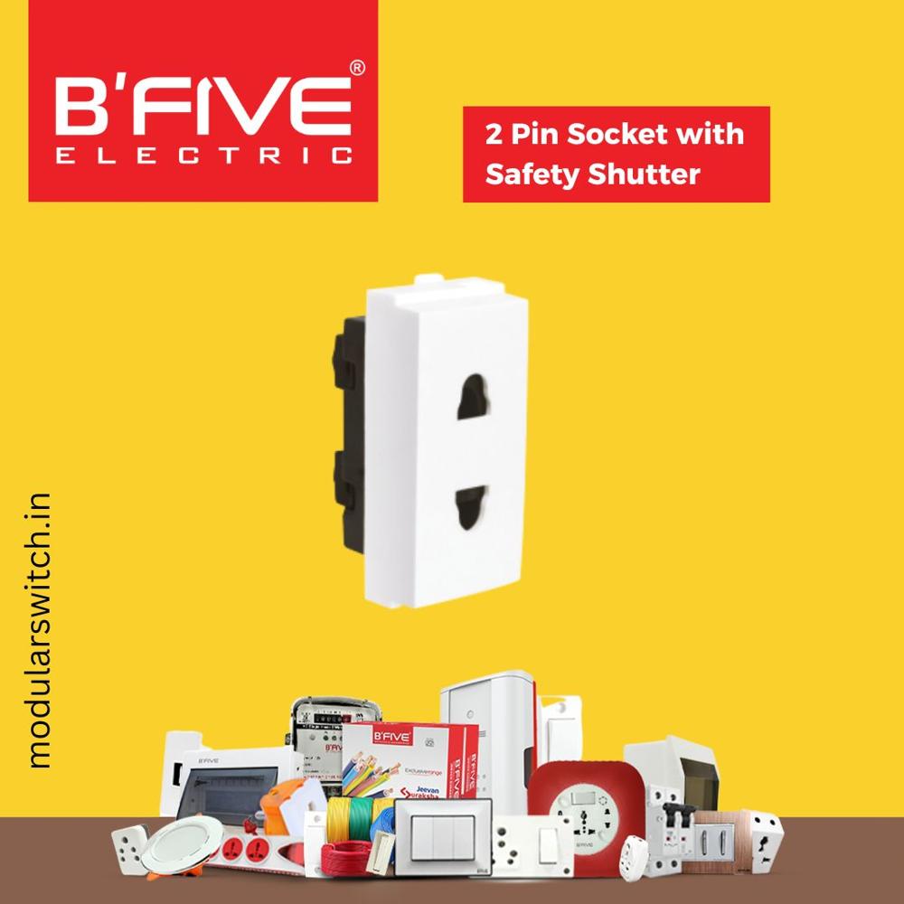 Electric Socket | 2 Pin Socket With Safety Shutter - 935