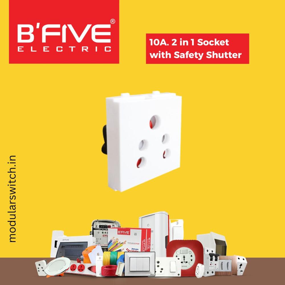 Electric Socket |  6A 2 IN 1 Socket with Safety Shutter - 936