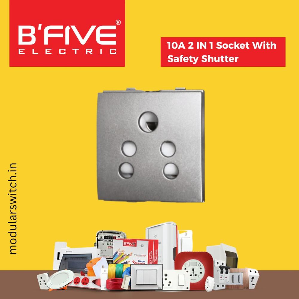 Electric Socket | 10A 2 IN 1 Socket With Safety Shutter