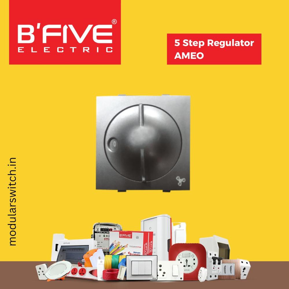 Fan Regulator | 5 Step Regulator - Color: Black