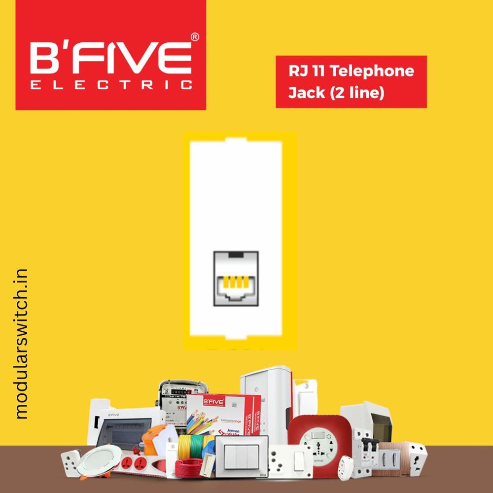 Rj 11 Telephone Jack B-034 - Color: White