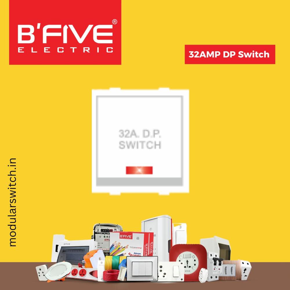 Modular Switch | 32amp Dp Switch B-043 - Color: White