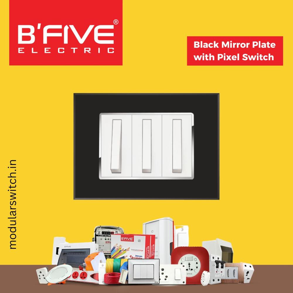 Switch Plate | Black Mirror Modular Plates Premium Design