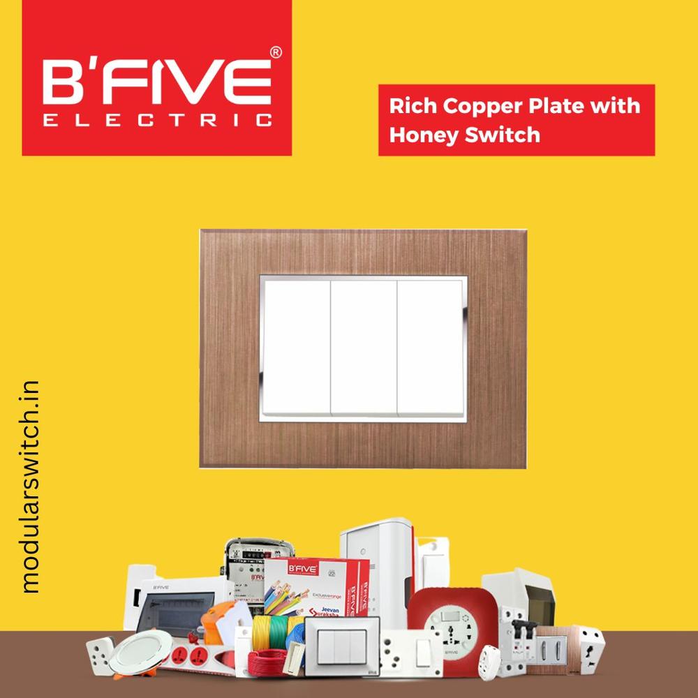 Switch Plate | Rich Copper Modular Plates Premium Design - Mounting Type: Wall-Mounted