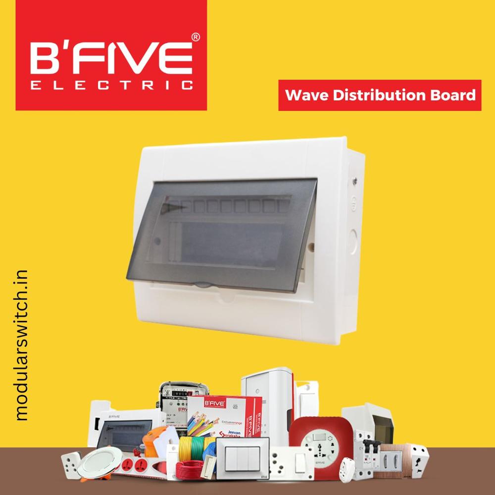 Distribution Box | Wave Metal Base Distribution Board - Color: White