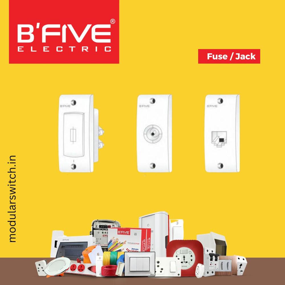 Modular Switches| Fuse And Jack - Color: White