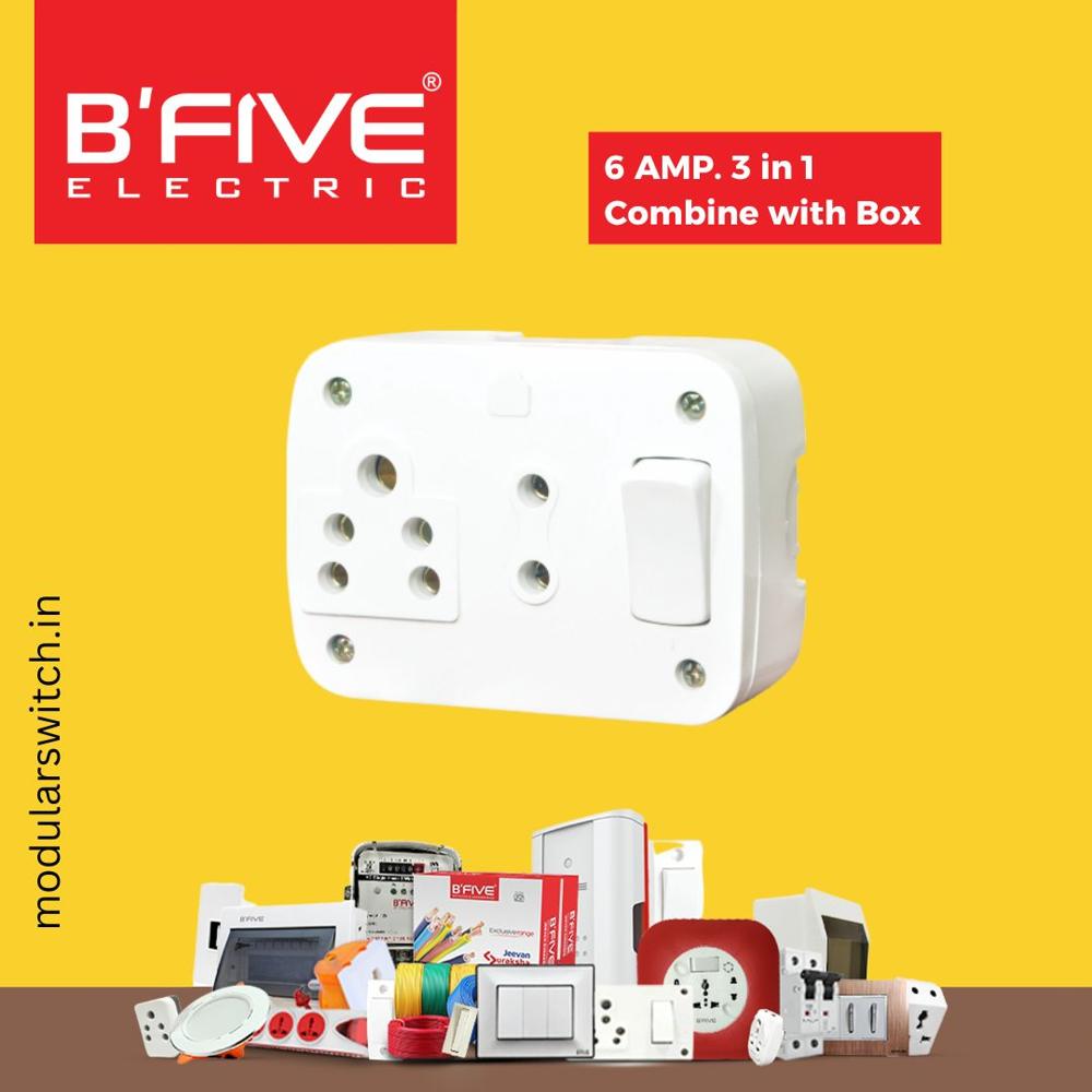 Combined Box | 6 Amp 3 In 1 Combined With Box B-211 - Application: Electrical Power Connection And Switching