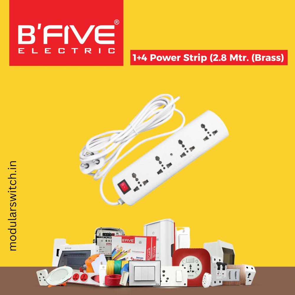 1 + 4 Power Strip Brass B292