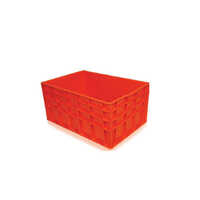 Fish Crates - High-quality Plastic, 650 X 450 X 315mm , Vibrant Red Color, 2-way Handlift Design, Solid Box Style