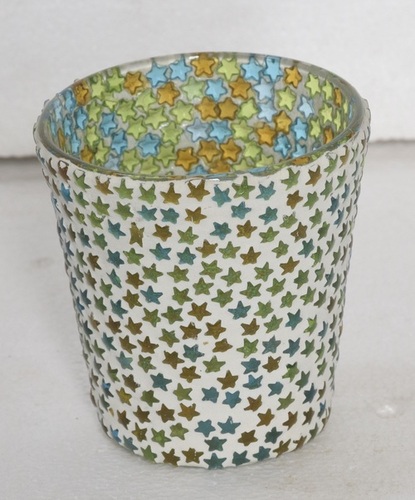 Halloween Mosaic Glass Votive - Color: Multicoloured