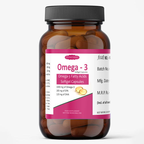 Omega 3 Softgel Capsules - Ingredients: Omega-3 Fatty Acids
Eicosapentaenoic Acid (Epa)
Docosahexaenoic Acid (Dha)
Stabilizing Agent
Class Ii Preservatives
Antioxidant