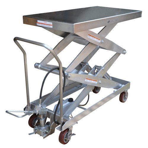 SS 304 scissor lift table trolley