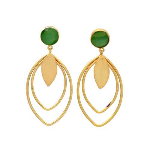 Emerald hydro woman gold plated stylish earring set