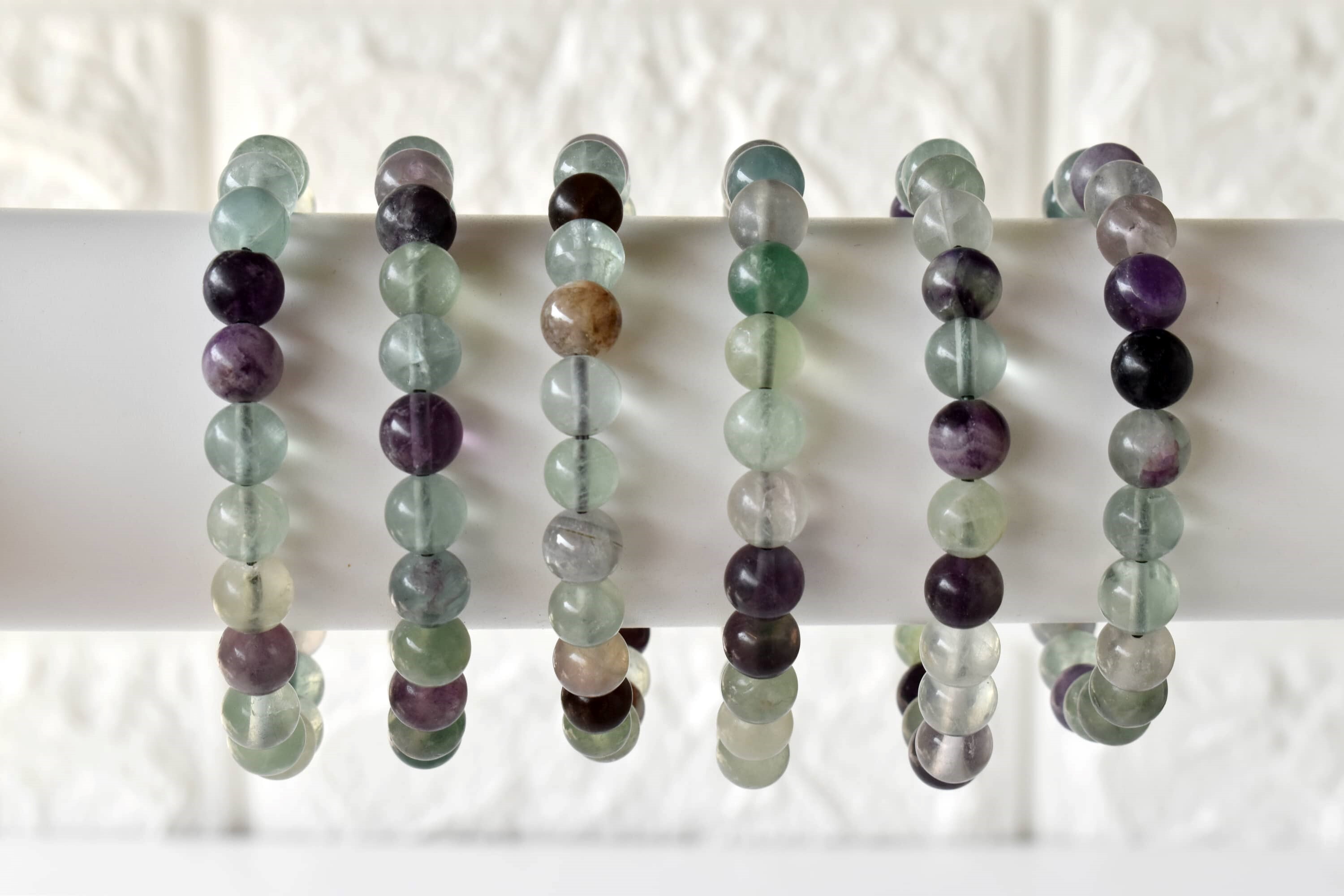 Multi Fluorite  Bracelet Crystal Beaded Bracelet