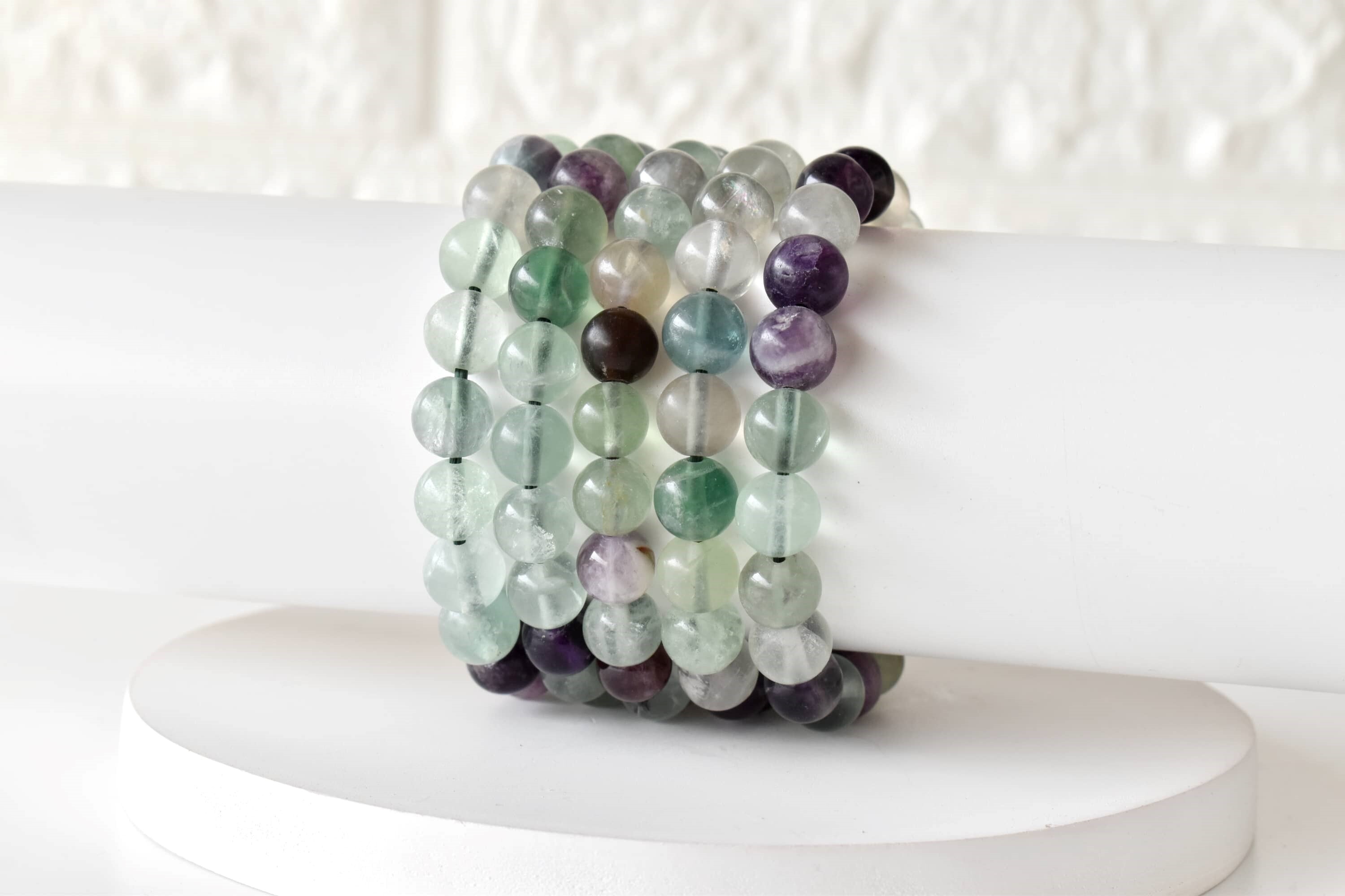 Multi Fluorite  Bracelet Crystal Beaded Bracelet