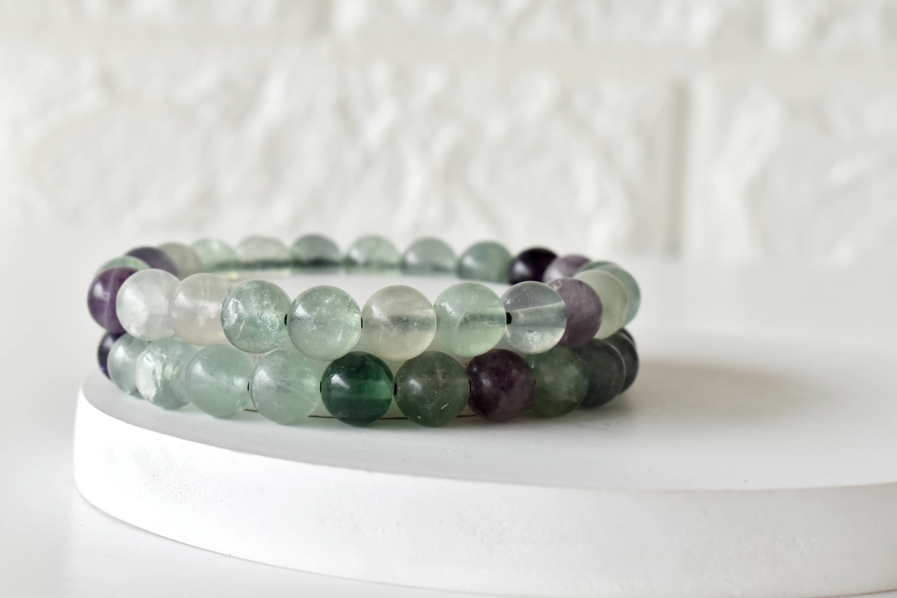 Multi Fluorite  Bracelet Crystal Beaded Bracelet