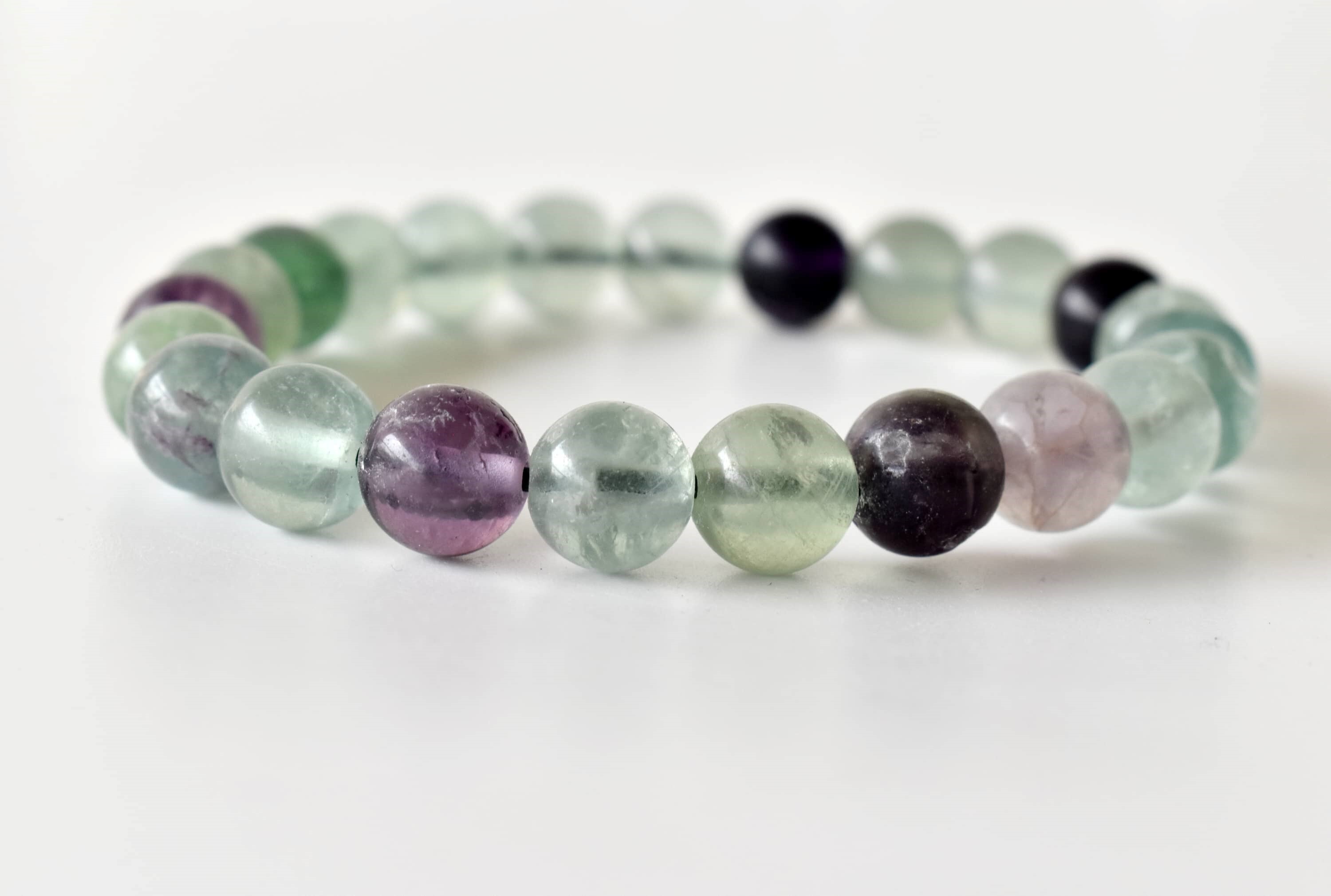 Multi Fluorite  Bracelet Crystal Beaded Bracelet