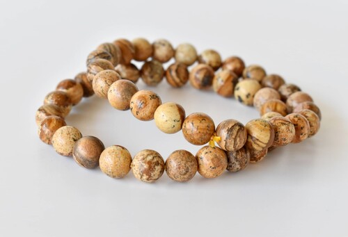 Picture Jasper Bracelet Crystal Beaded Bracelet