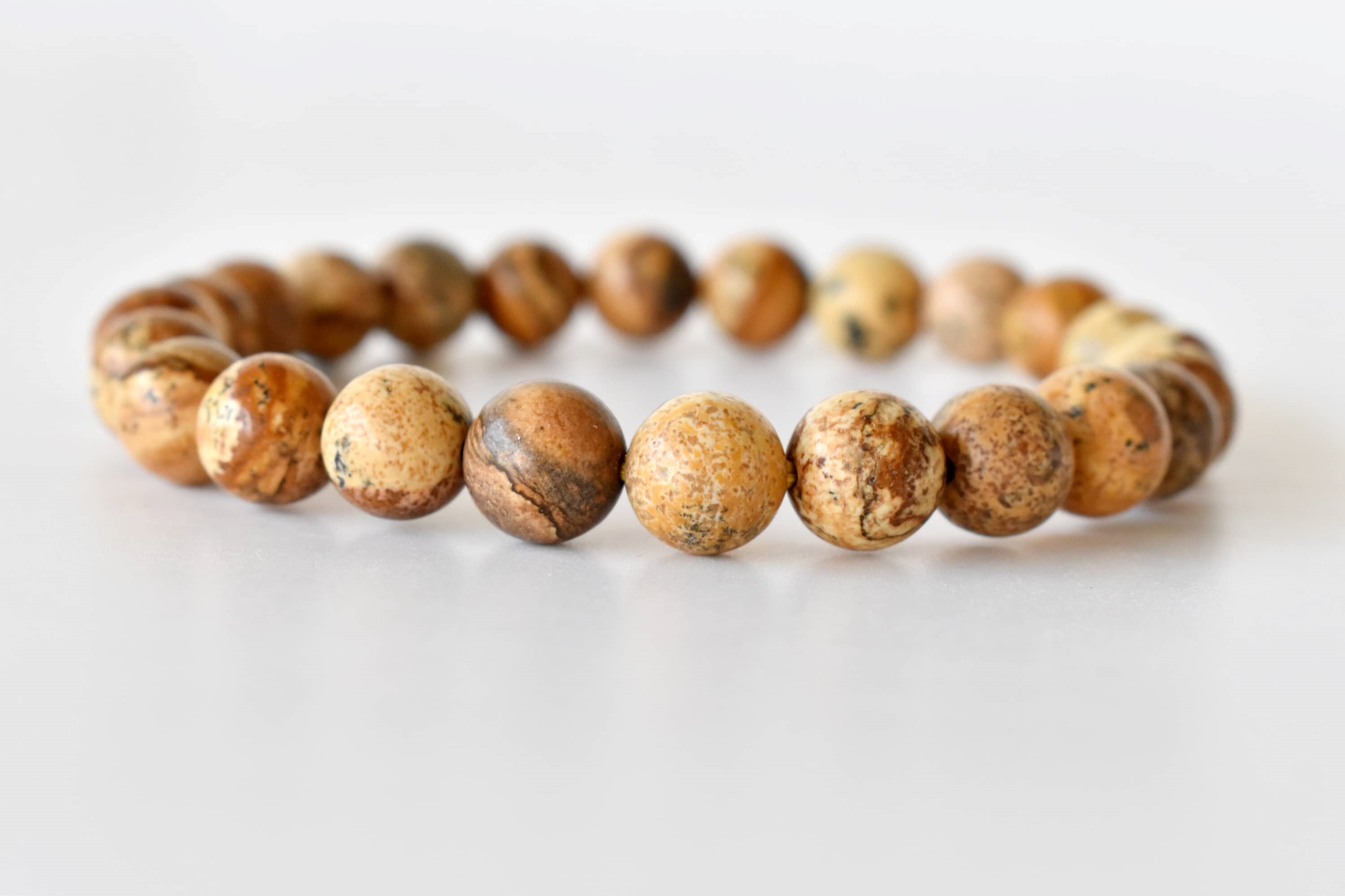 Picture Jasper Bracelet Crystal Beaded Bracelet