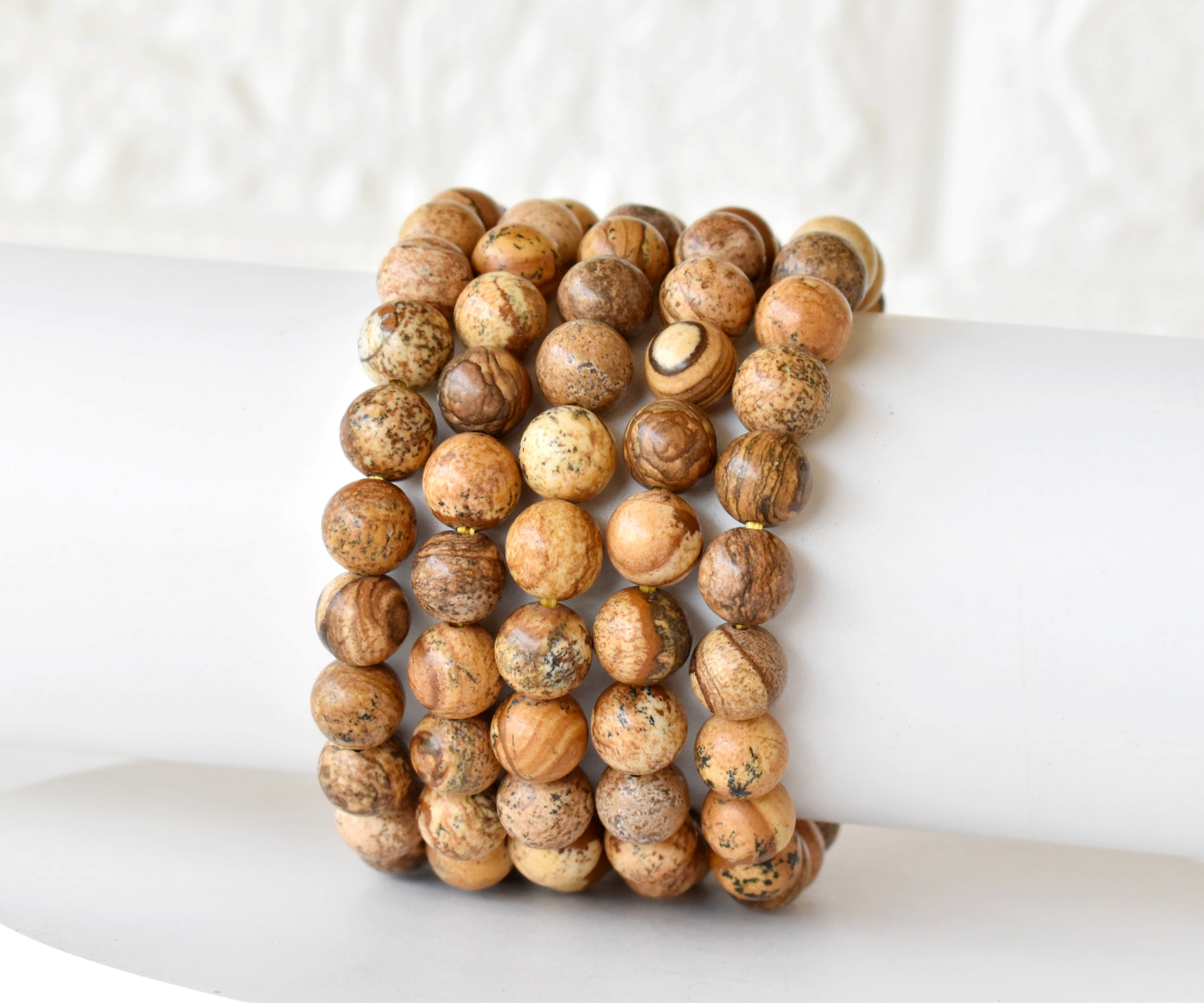 Picture Jasper Bracelet Crystal Beaded Bracelet