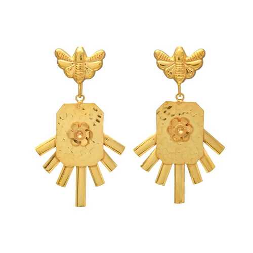 Designer handmade gold plated drop earring set for woman