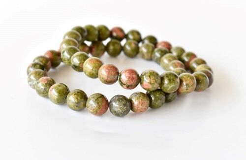 Unakite Bracelet, Beaded Gemstone Bracelet