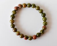 Unakite Bracelet Crystal Beaded Bracelet