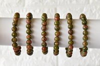 Unakite Bracelet Crystal Beaded Bracelet