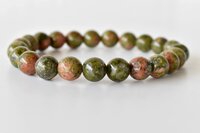 Unakite Bracelet Crystal Beaded Bracelet