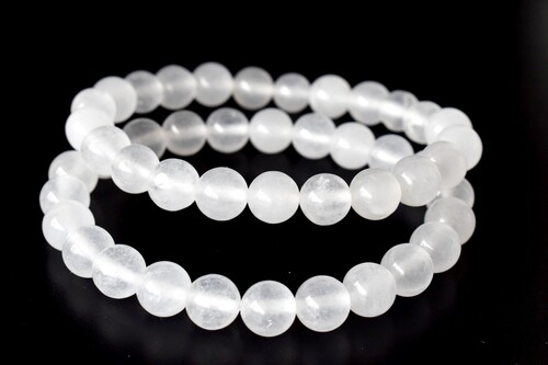 White Agate Bracelet Crystal Beaded Bracelet