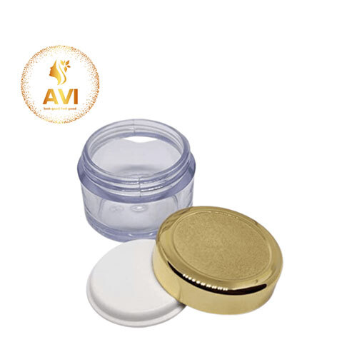 Acrylic San Jar + White Inner + GOLDEN Cap - 50g