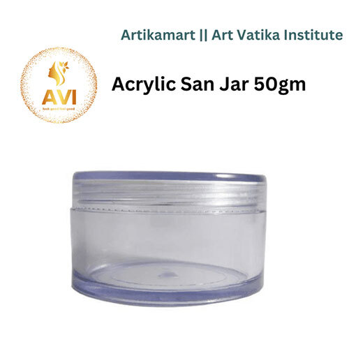 Acrylic San Jar + White Inner + TRANSPARENT Cap - 50g