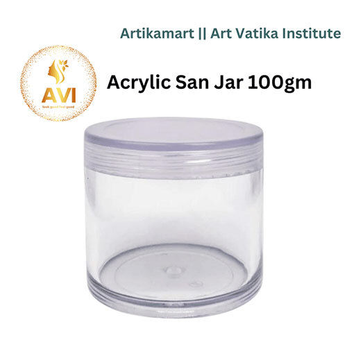 Acrylic San Jar + White Inner + Transparent Cap - 100g