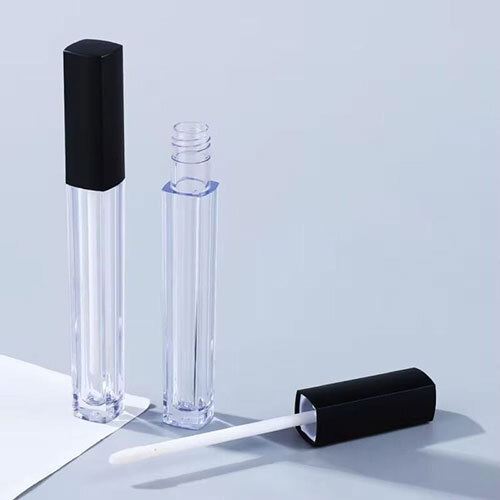 Acrylic Sqaure Lipstick Tall Container with Black Cap - 3.2ml -