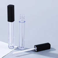Acrylic Sqaure Lipstick Tall Container With Black Cap - 3.2ml - - Processing Type: Injection Molding